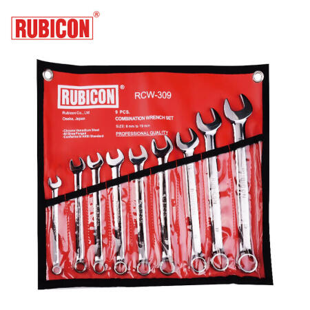 罗宾汉(RUBICON) 9件美式梅花开口两用扳手组套；RCW-309