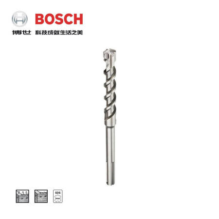 博世(BOSCH) 五坑4系(5坑圆钻)电锤钻头 25x200/320；2608685868（两坑三槽 适用于钢筋混凝土、石材）