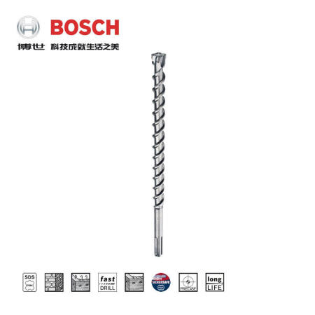 博世(BOSCH) 五坑7系(5坑圆钻)电锤钻头 14x200/340；2608586744（两坑三槽 适用于钢筋混凝土、砂石、石材）