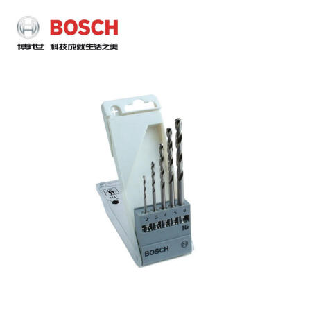 博世(BOSCH) HSS高速钢六角柄麻花钻头套装-磨制2~6mm(5支装)；2608595517