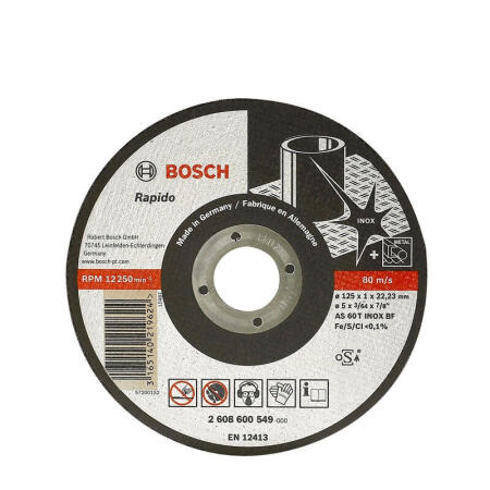 博世(BOSCH) 不锈钢切割片125X1.0X22.23mm(进口不锈钢系列)；2608600549