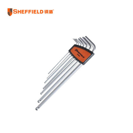 钢盾(SHEFFIELD) 7件套公制特长球头内六角扳手1.5-6mm；S050009