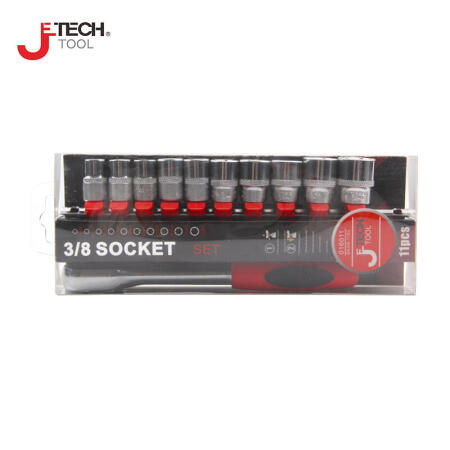 捷科(jetech) 11件10mm(3/8”)易套装六角套筒组件；SK3/8-11SJ