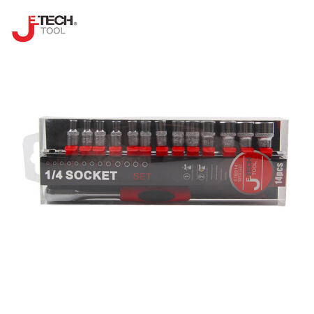 捷科(jetech) 14件6.3mm(1/4”)易套装六角套筒组件；SK1/4-14SJ