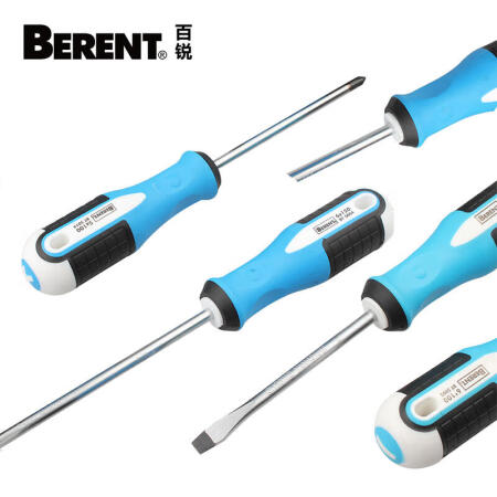 百锐工具(BERENT) 三色柄十字形螺丝批PH1X75mm；BT5017