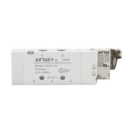 亚德客(AirTAC) 6V系列二位五通电磁阀,单电控,电压AC220V；6V0510M5A050