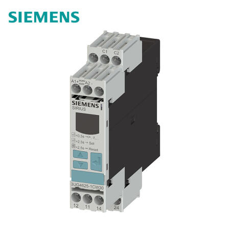 西门子 数字监控继电器用于差动电流监控（带电流互感器3UL23）调节范围0.03-40A分离,2个转换触点带或不带错误存储器螺栓型端子连接；3UG46251CW30