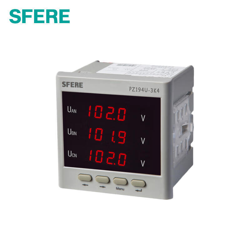 斯菲尔(SFERE) 三相数显电压表 带4-20mA模拟量输出；PZ194U-3K4 AC100V,三相三线