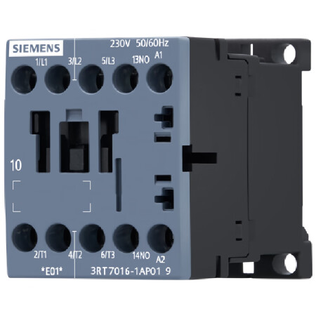 西门子 3RT7系列 接触器 AC-3 6A/22kW 400V 辅助触点:1NC AC400V 50/60Hz S00规格