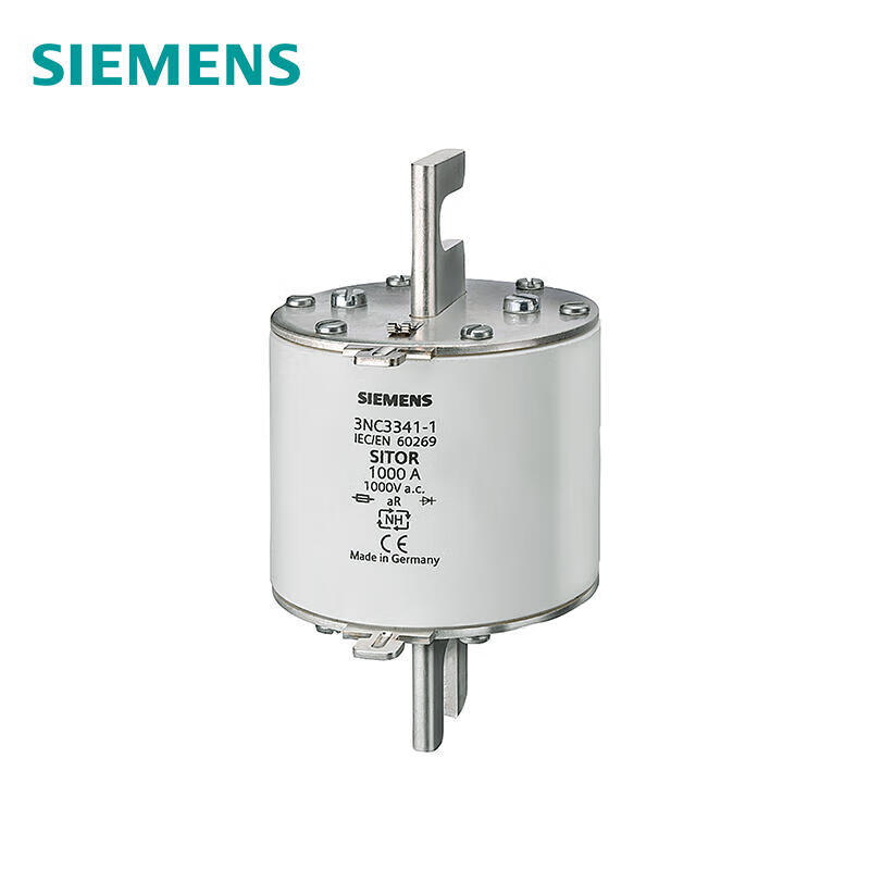 西门子 SITOR熔断片,含开槽的刀形触头,NH3,输入：1100A,aR,UnAC：800V,Un直流：440V,前端标示警报器；3NC33421U