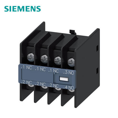 西门子 辅助开关正面,1NO+3NC电流路径1NC,1NC,1NC,1NO用于3RH2和3RT2环形电缆终端衔套连接；3RH29114HA13