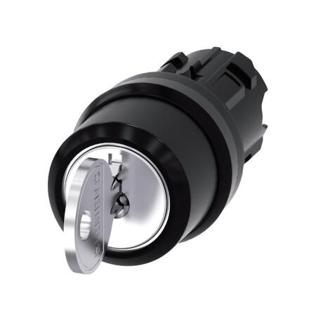 西门子 RONIS钥匙开关,22mm,塑料,锁闭编号SB30,附带2把钥匙,3个开关位置,锁定,拔出钥匙O+I,带激光标记；3SU10004BL510AA0ZY11