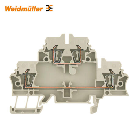 魏德米勒 直通型接线端子,双层端子,弹片联接,2.5mm²,500V,20A,米色；ZDK 2.5