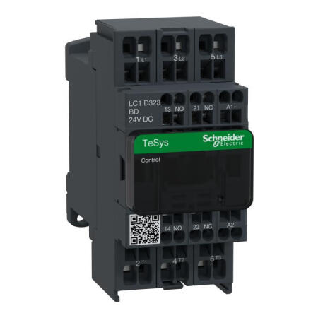 施耐德电气 进口TeSys D系列三极交流接触器,直流线圈,32A,24VDC,弹簧端子；LC1D323BD