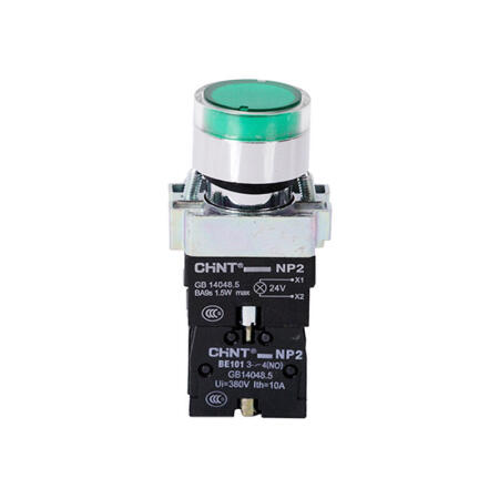 正泰 带灯平钮,绿色；NP2-BW3365 220V LED