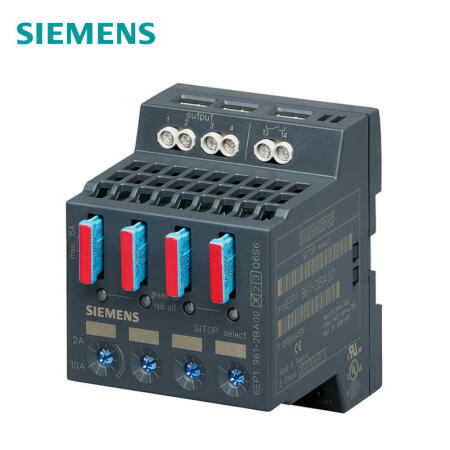 西门子 select诊断模块4通道输入：DC24V/40A输出：DC24V/4x10A可调阈值2-10A；6EP19612BA00