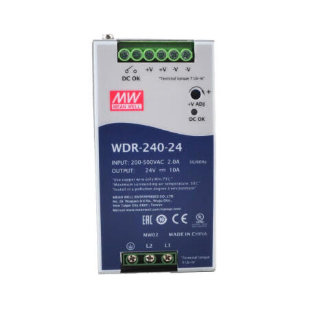 明纬 240W单组输出导轨型工业电源,12台/箱；WDR-240-24