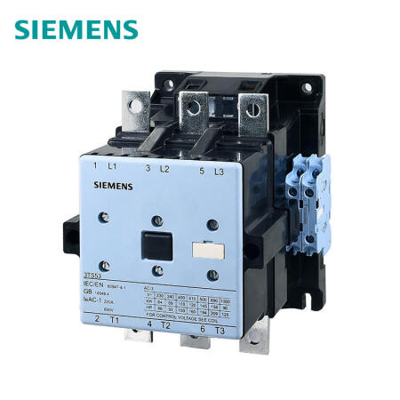 西门子 接触器AC50/60HZ24V 170A 90kW 辅助开关：2个常开触点+2个常闭触点,规格8螺纹连接；3TS52220XC2