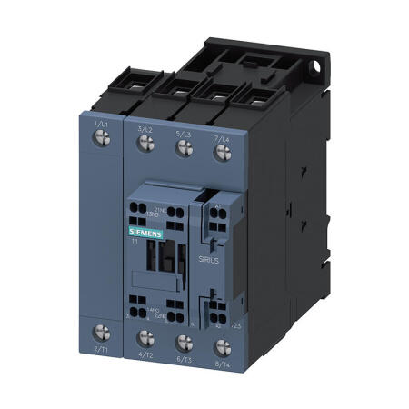 西门子 接触器,4NO,AC-1：60A ,轨道24VDC,4极,4NO,尺寸S2,弹簧型端子连接1NO+1NC,集成带可变电阻；3RT23363XB400LA2